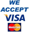 We accept Visa and Mastercard